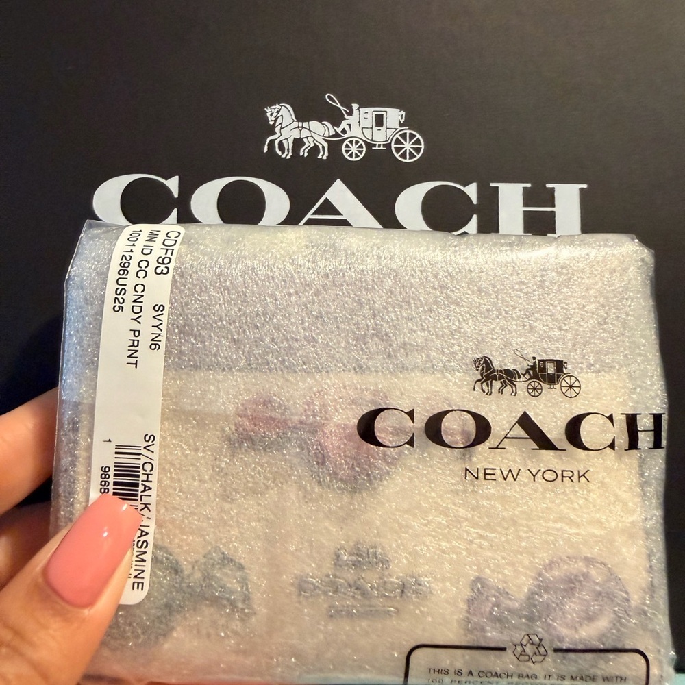 Coach Lavender and Beige Candy Print Card Holder - Picture 5 of 5